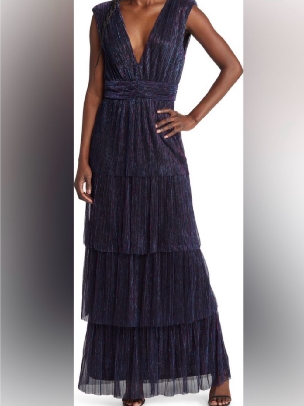 WAYF multi tear metallic dress